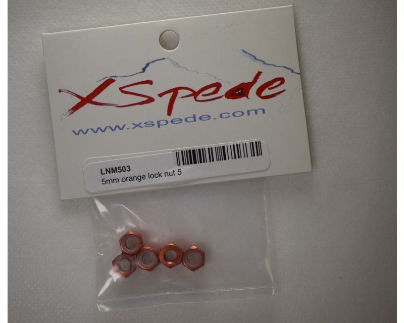 M5 Aluminum Locknuts with Nylon Inserts (5)(Orange)