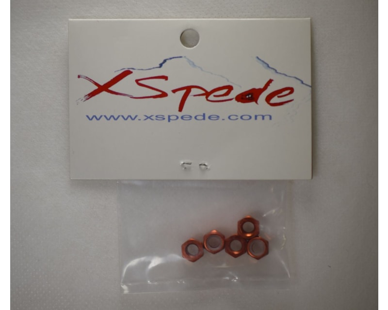 M5 Aluminum Locknuts with Nylon Inserts (5)(Orange)