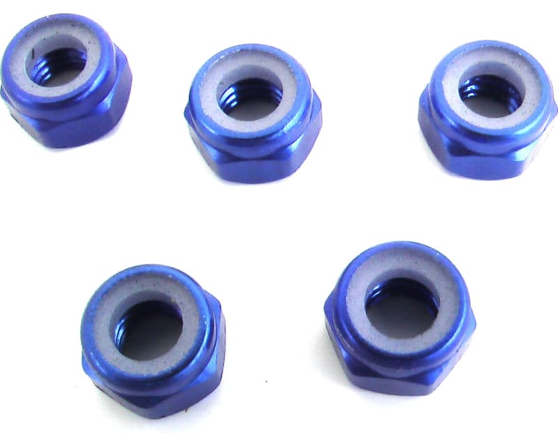 M5 Aluminum Locknuts with Nylon Inserts (5)(Blue)