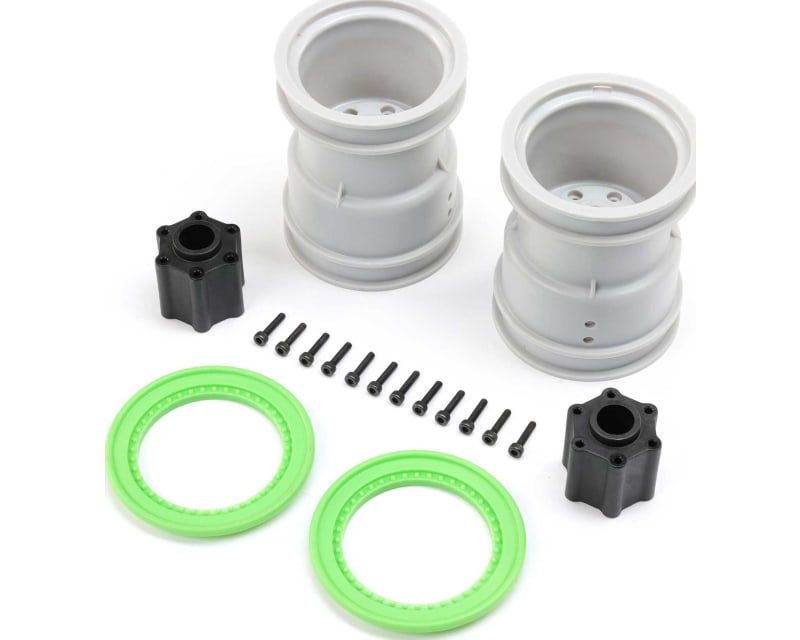 2.6 Wheel w/Beadlock Rings Green 2 : LMT 2.0