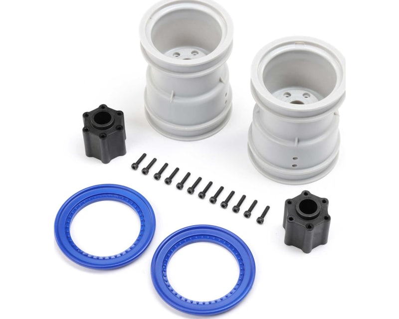 2.6 Wheel w/Beadlock Rings Blue 2 : LMT 2.0