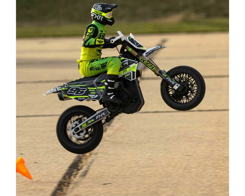 Promoto-SM 1/4 Super Moto Motorcycle FXR White: RTR with Battery