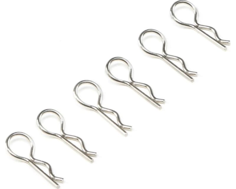 Silver bent Body Clips 18mm long .82mm wire (6)