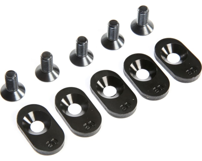 Engine mount Insert & Screws Black 20T 5 : 5ive-T 2.0