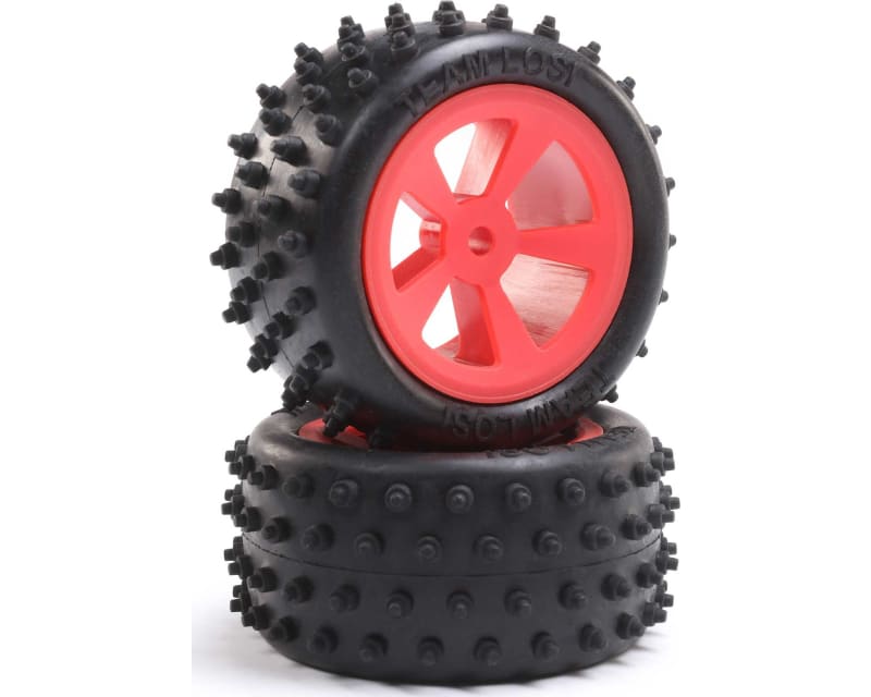 4 Row Rear Tires Mounted Red 2 : Mini JRX2