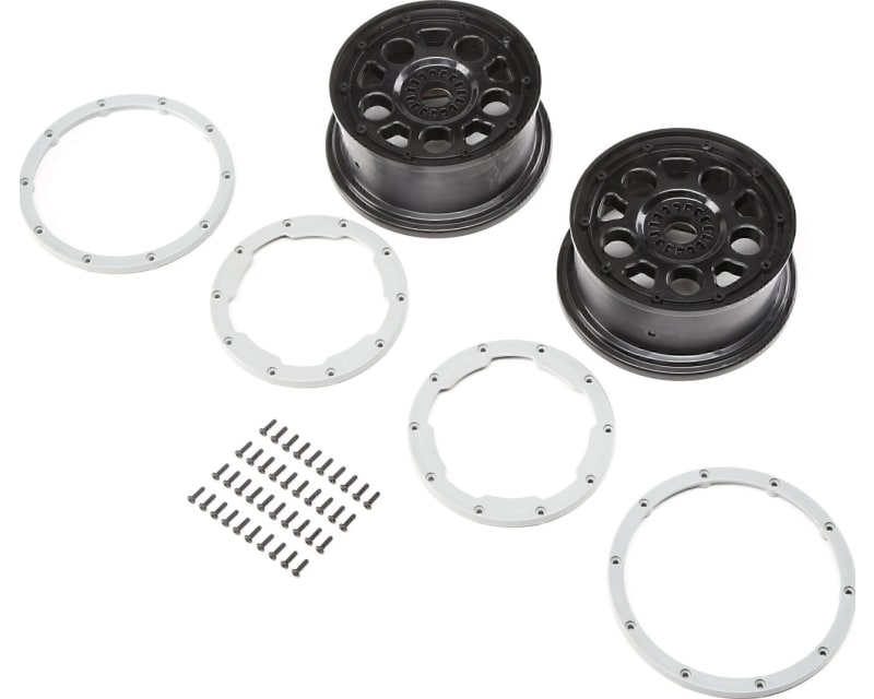 Wheel Black; Beadlock Silver 2 : DBXL-E