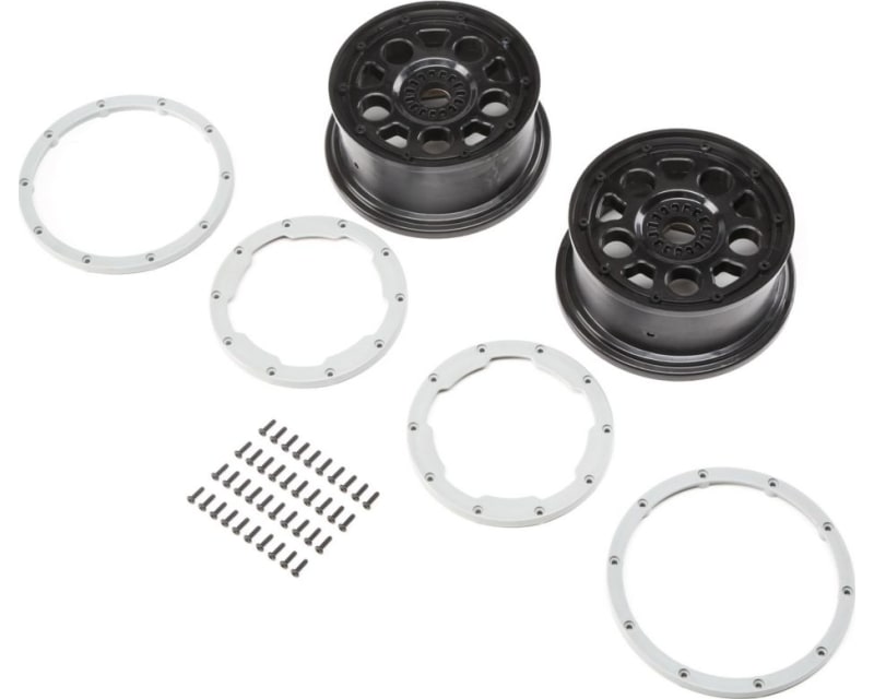 Wheel Black; Beadlock Silver 2 : DBXL-E