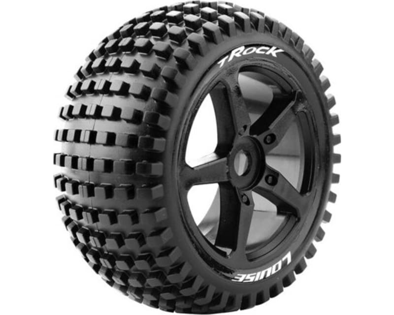 T-Rock 1/8 Off-Road Truggy Tires 0 Offst 17mm Mntd On Blk (2)