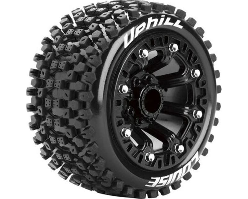 St-Uphill 1/16 Stadium Truck Tires 12mm Hex Soft Mounted (2)