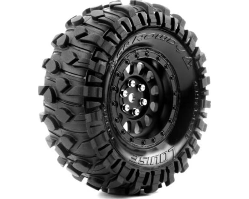 Cr-Rowdy 1:10 1.9 Crawler Class 1 Tires 12mm Hex On Black Rim
