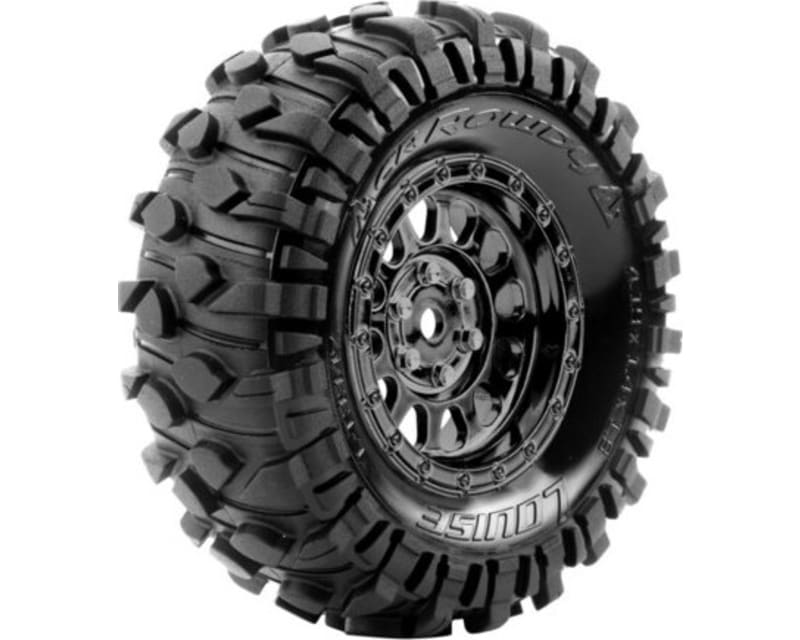 Cr-Rowdy 1:10 1.9 Crawler Class 1 Tires 12mm Hex On Black Chrom