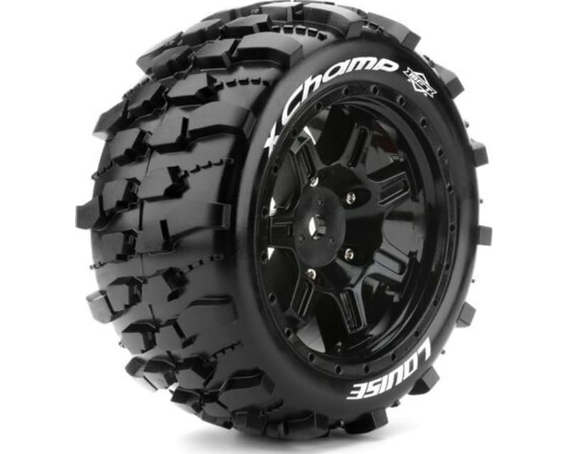 Mft X-Champ Sport Monster Truck Tires 24mm Hex Mounted On Blac