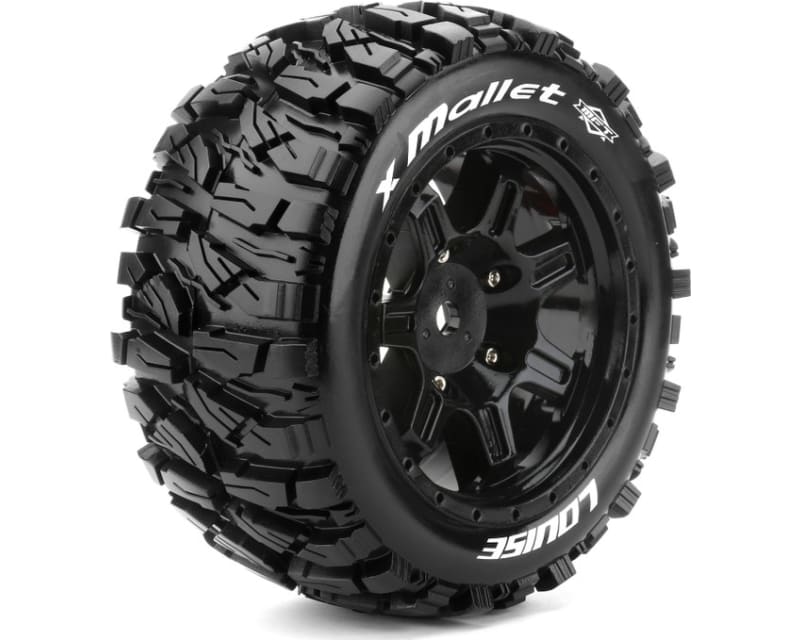 Mft X-Mallet Sport Monster Truck Tires 24mm Hex Mounted On Bla