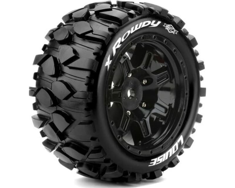Mft X-Rowdy Sport Monster Truck Tires 24mm Hex Mounted On Blac