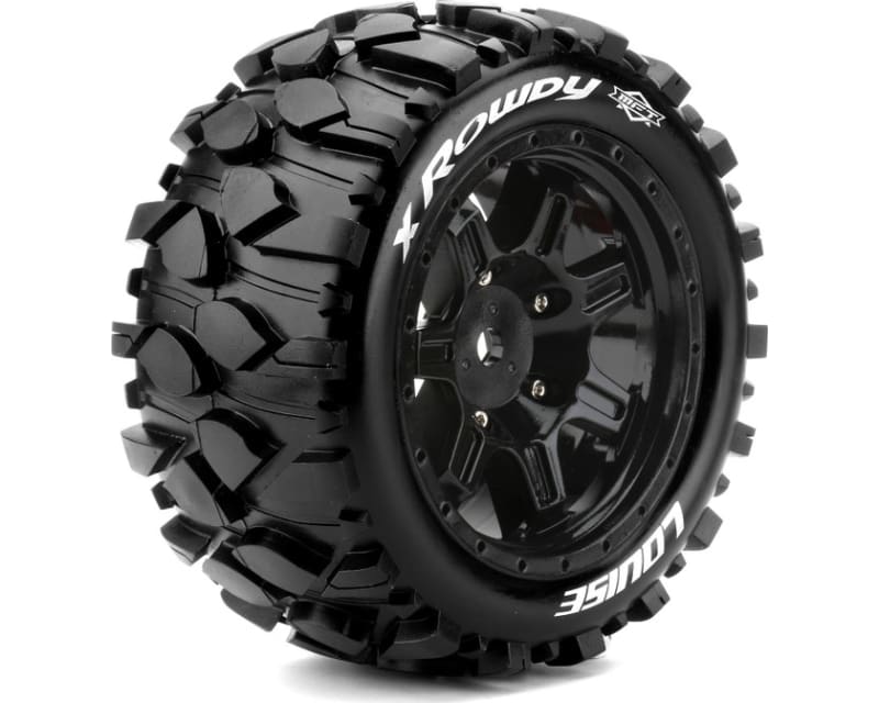 Mft X-Rowdy Sport Monster Truck Tires 24mm Hex Mounted On Blac