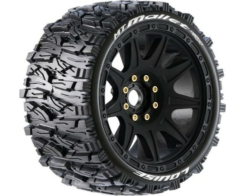 Mt-Mallet Speed 1/8 Monster Truck Tires 0 & 1/2 Offset 17mm Re photo