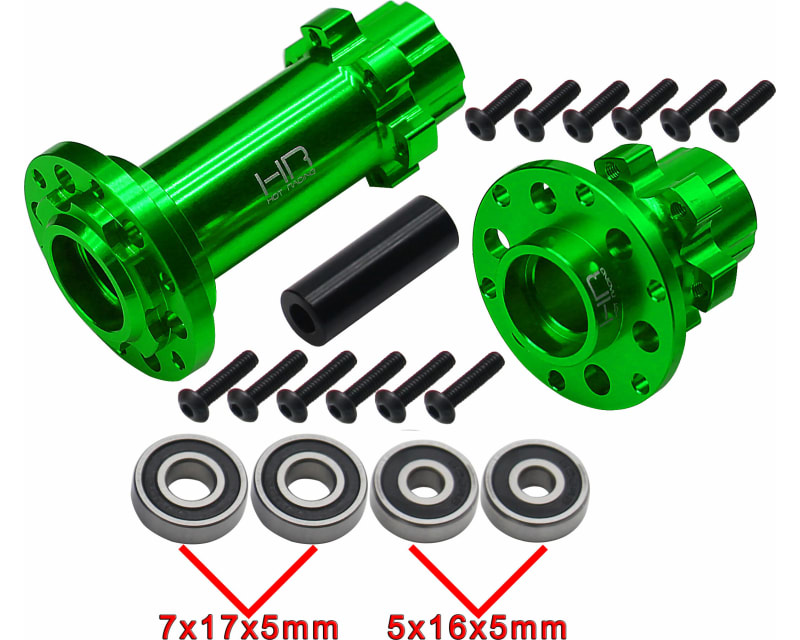 CNC Aluminum Hub Set Green: PM-MX