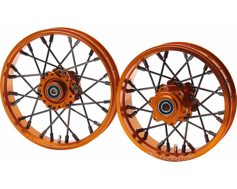 24 wire Black spoke Gold wheel Set Losi Promoto-MX