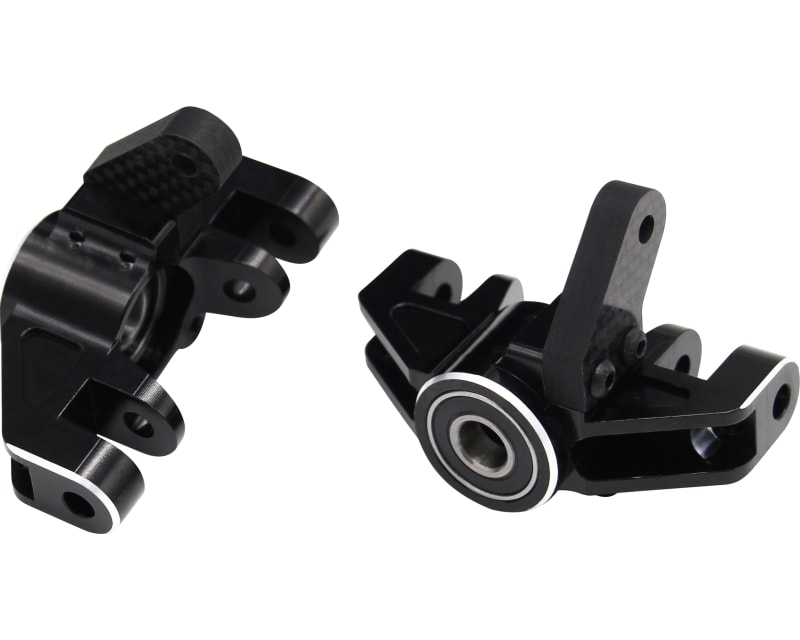 Black Aluminum front HD steering spindles - Super Rock Re