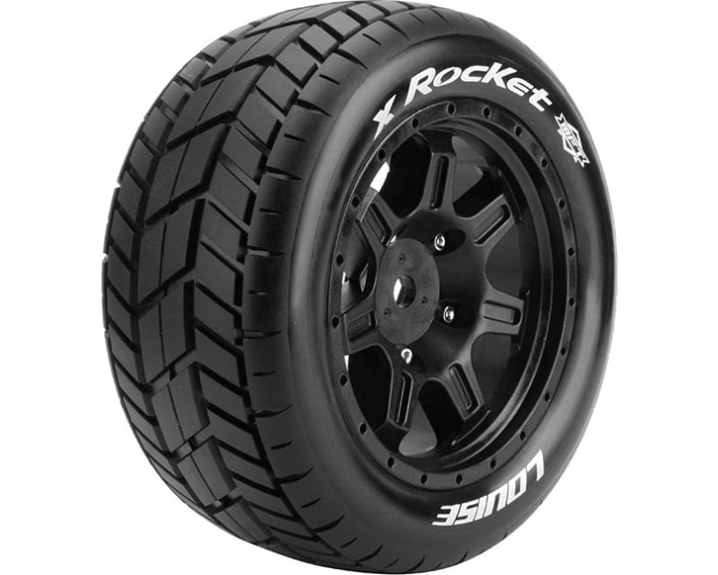 X-Rocket Tires On Black Wheels for Arrma Kraton 8s (Mft) (2) Bel photo