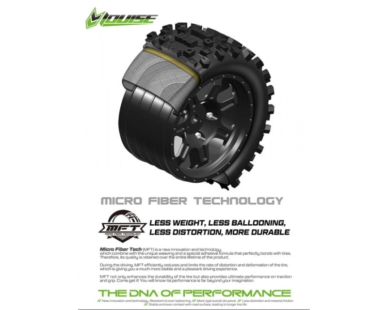 X-Rocket Tires On Black Wheels for Arrma Kraton 8s (Mft) (2) Bel