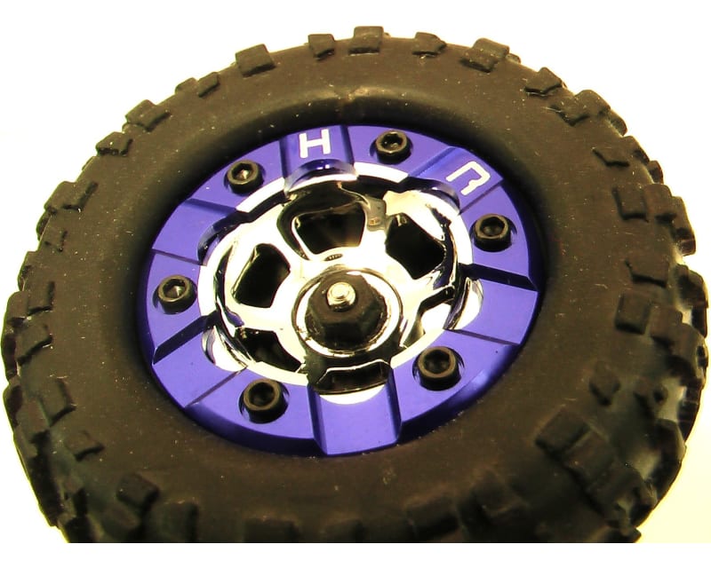 discontinued Aluminum Bead-Lock Ring (4)(Blue) - Losi Micro Craw