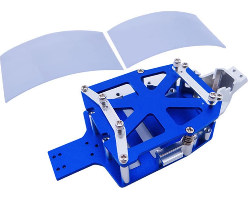 Tap to zoom Aluminum Complete Chassis (Blue w/ Silver) - Losi 1/36 Micro-T