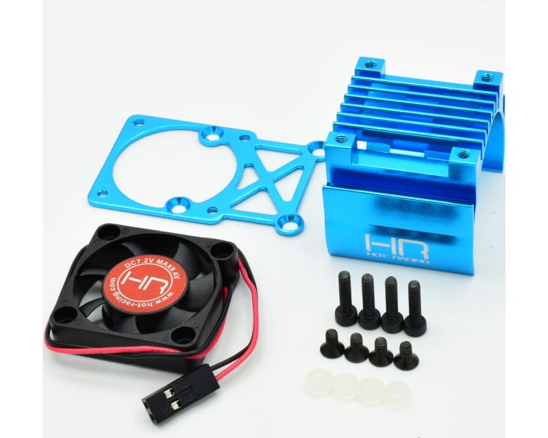 Clip-On Motor Heat Sink W/ Fan and Adj. Mount (Tamiya Blue)