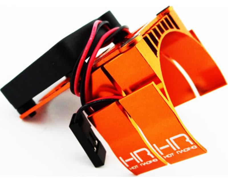 Clip-On Two-Piece Motor Heat Sink W/ Fan (Orange)