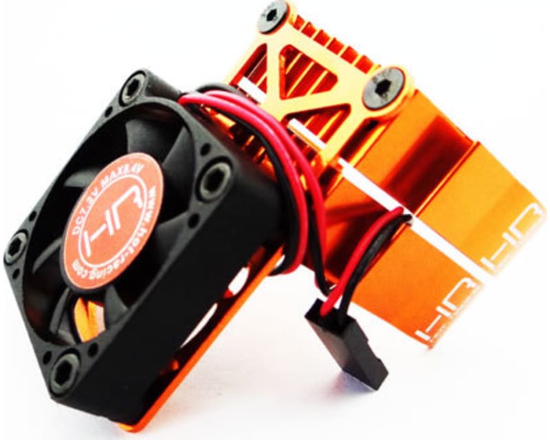 Clip-On Two-Piece Motor Heat Sink W/ Fan (Orange)