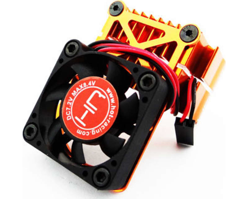 Clip-On Two-Piece Motor Heat Sink W/ Fan (Orange)