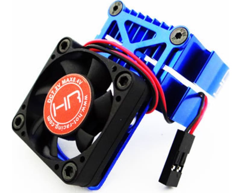 Tap to zoom Clip-On Two-Piece Motor Heat Sink W/ Fan (Blue)