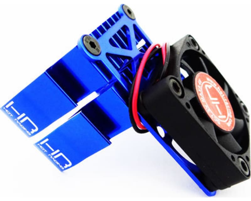 Tap to zoom Clip-On Two-Piece Motor Heat Sink W/ Fan (Blue)