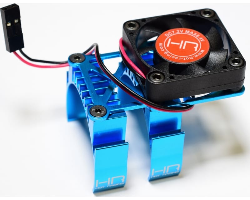 Clip-On Two-Piece Motor Heat Sink W/ Fan (Tamiya Blue)