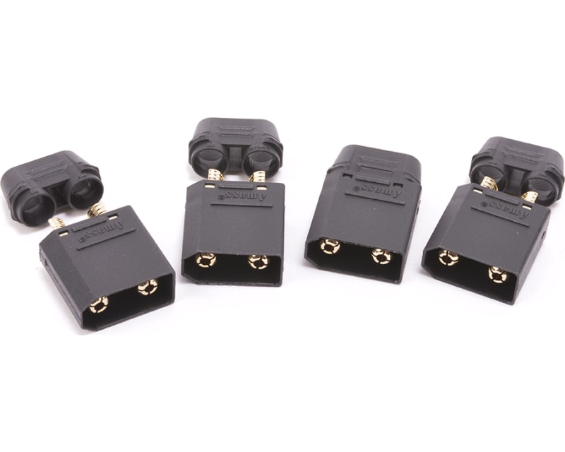 XT90 Plug with Sheath Male Only Black - 4 pieces