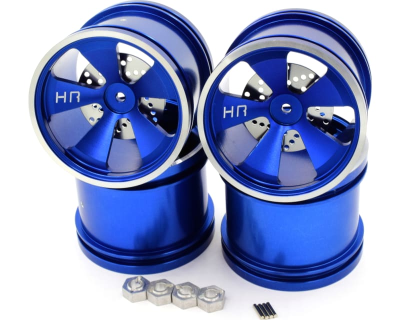 Blue Aluminum 5 Spoke Wheels (4) - Losi Mini LST