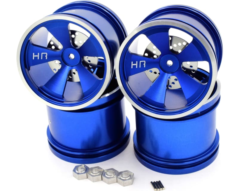 Tap to zoom Blue Aluminum 5 Spoke Wheels (4) - Losi Mini LST