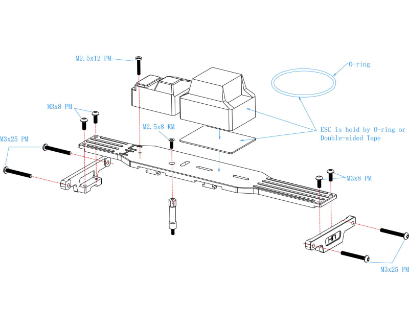 6061 Shock Tower chassis Brace: Mini Maxx