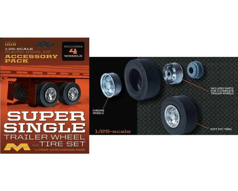 Super Single Trailer Wheel & Tire Set 1/25 scale