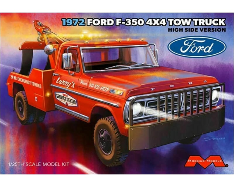 1/25 1972 Ford F-350 Wrecker 4x4 High Side Plastic Model Kit