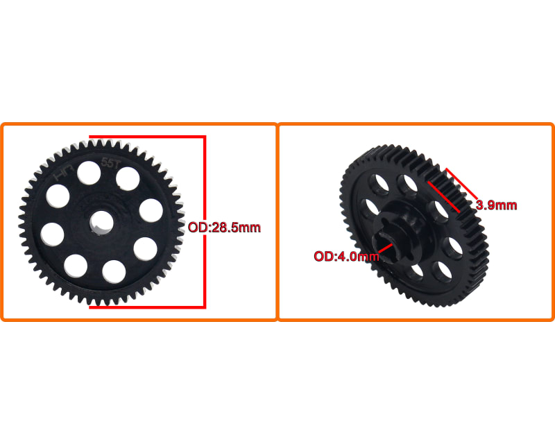 Tap to zoom direct drive Steel Spur Gear 55t 0.5M : Mini-Drag