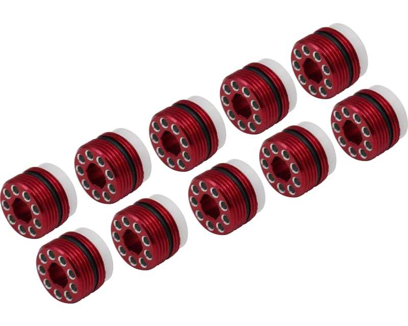 Aluminum Delrin Cap Hub Nut Red (10) Nero