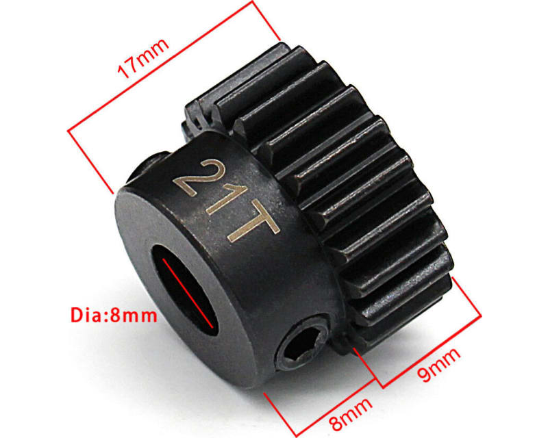 21t Steel Mod 1 Pinion Gear 8mm Bore