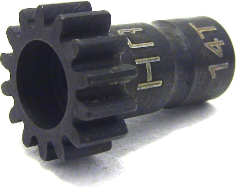 discontinued Mod 1 Long Shank 5mm Bore 14t Pinion Gear