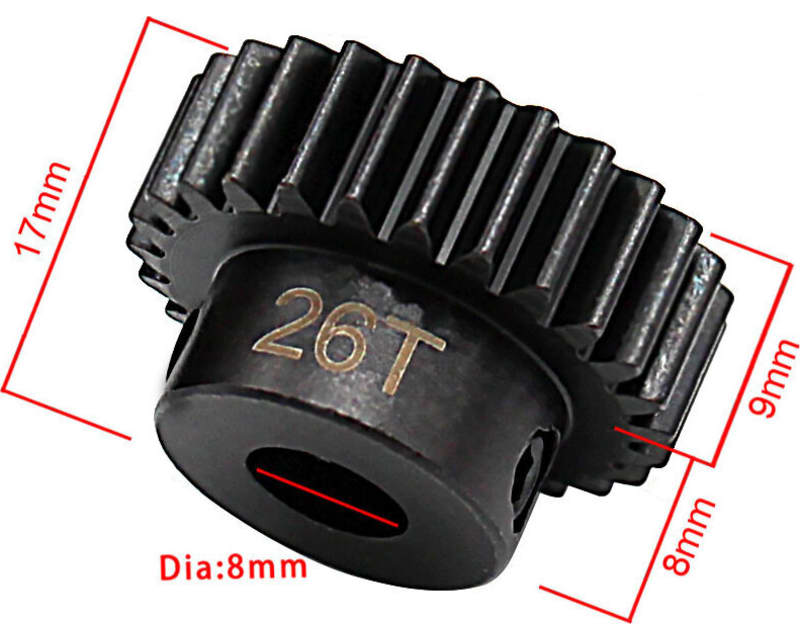 Tap to zoom 26t Steel Mod 1 Pinion Gear 8mm Bore