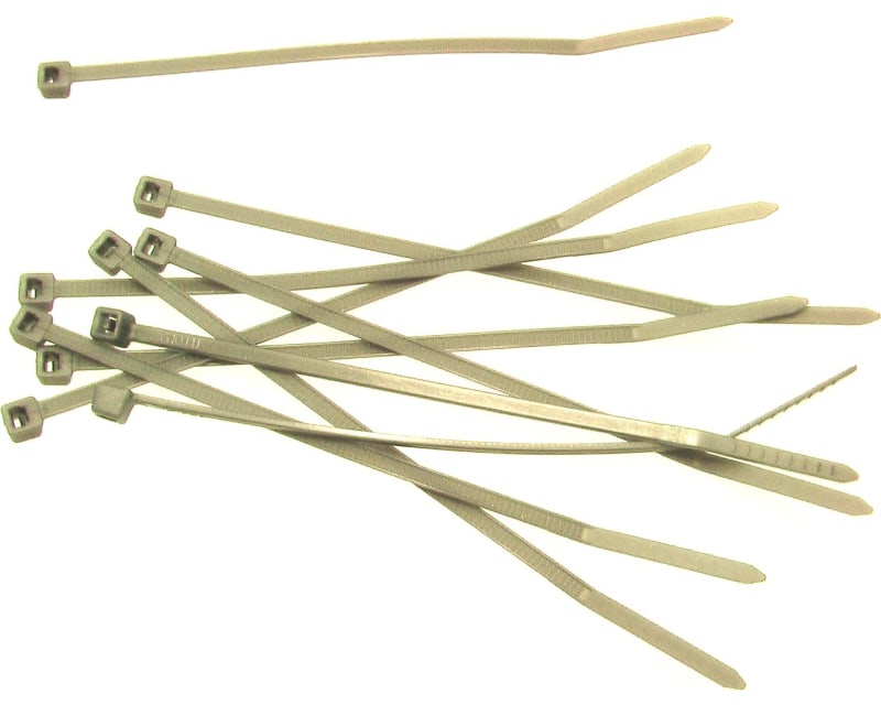 4 Inch Gunmetal Nylon Tie Wraps 10 Count