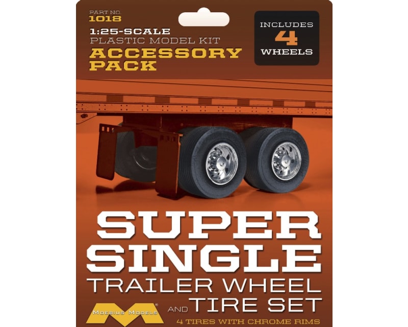 Super Single Trailer Wheel & Tire Set 1/25 scale