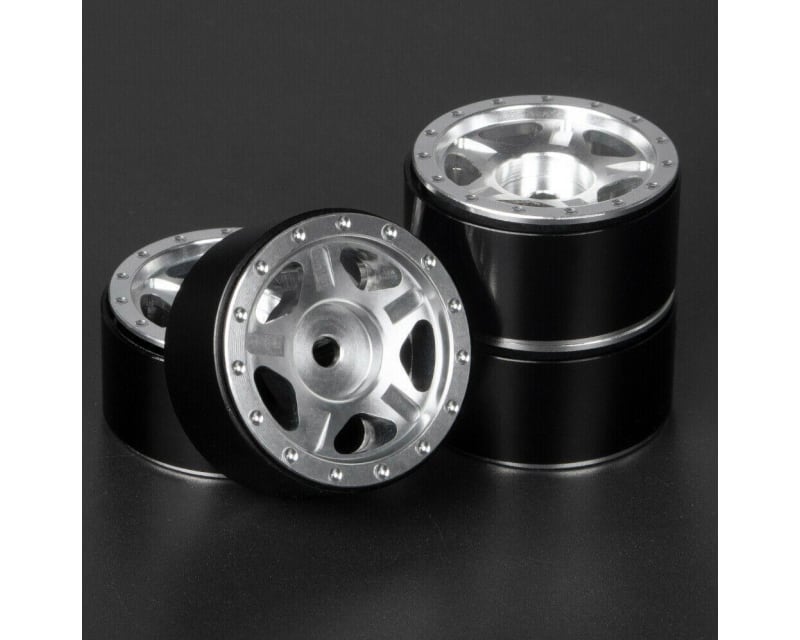 1.0 Axial SCX24 C10 J33P Deadbolt Aluminum Beadlock Wheels Silv