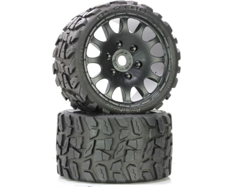 Raptor Belted Monster Truck Wheels/Tires Pr. -Sport Medium Compo