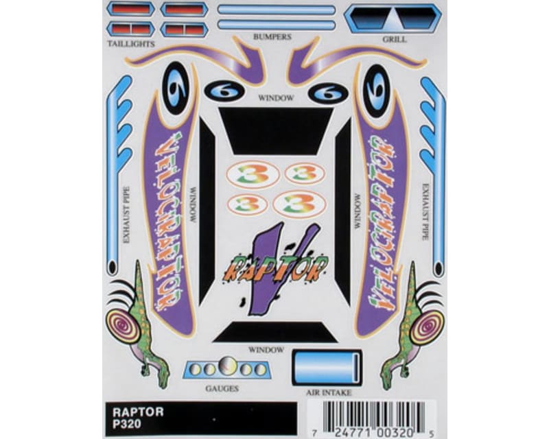 Stick-On Decals Raptor